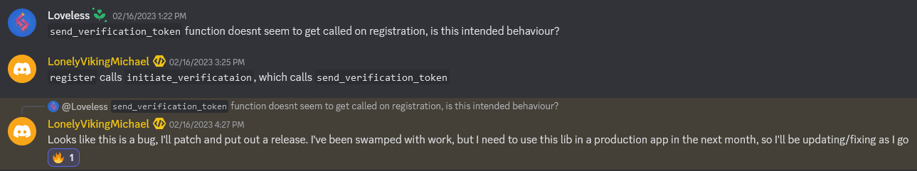 Letting the lead developer of the project know of the bug